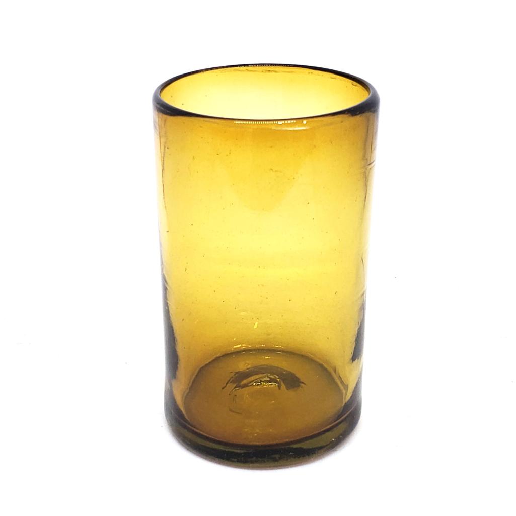 Novedades / Juego de 6 vasos grandes color ambar, 14 oz, Vidrio Reciclado, Libre de Plomo y Toxinas / stos artesanales vasos le darn un toque clsico a su bebida favorita.